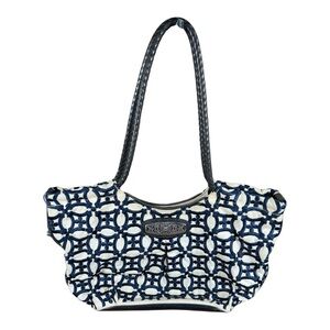 Brighton Navy and Cream Patterned Shoulder Bag‎
